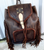 Re-purposed LV Genuine Leather Color Block Boho Braided Fringed Backpack